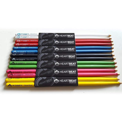 Heartbeat Coloured Series Drumsticks 5A (Red Barrel Tip)