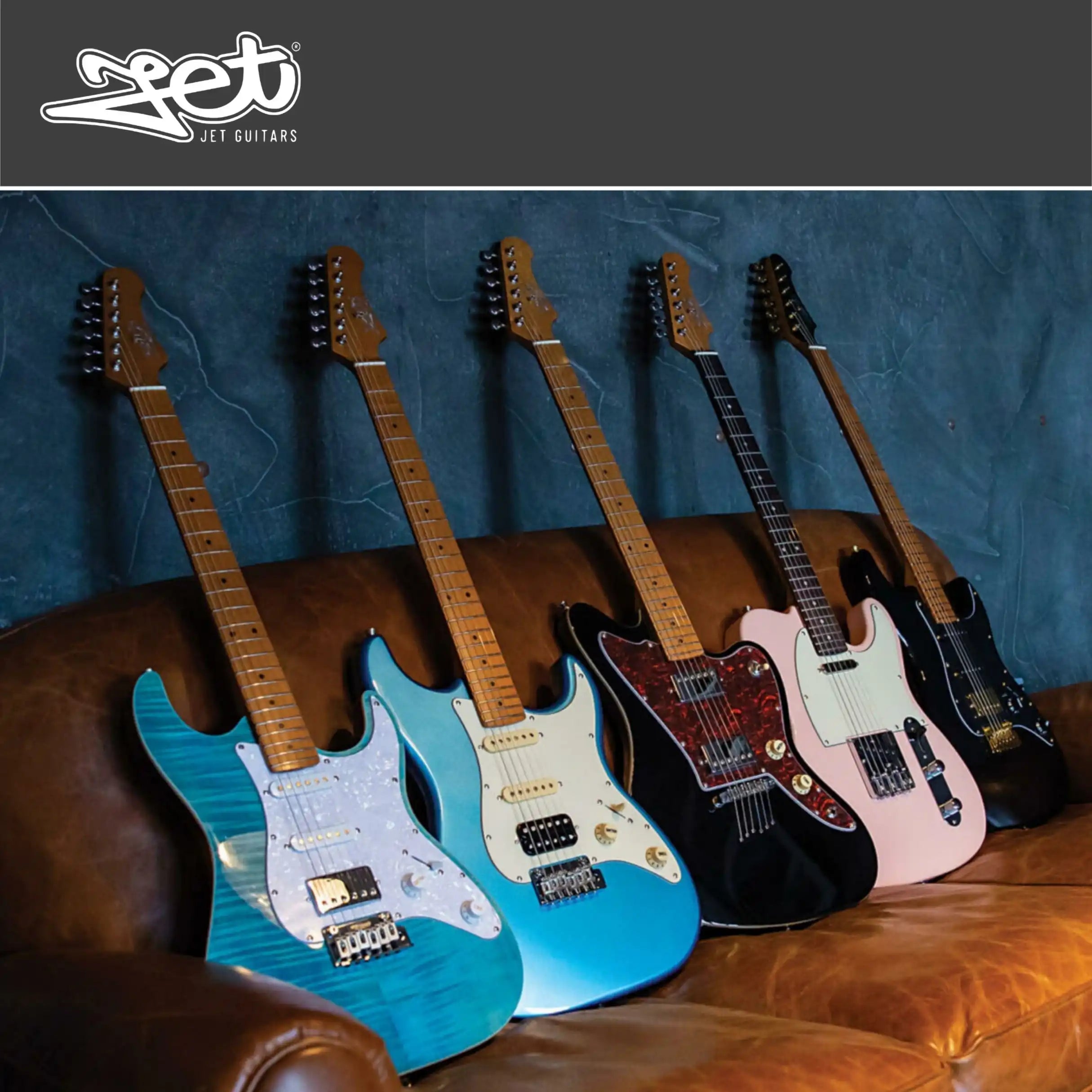 JET Guitars JS-400 electric guitar with roasted maple neck, a beginner-friendly guitar stocked at Infinite Music