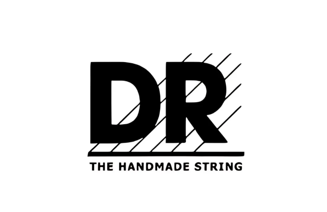 Bold black DR Strings logo with diagonal line accents and the text The Handmade String on a white background.
