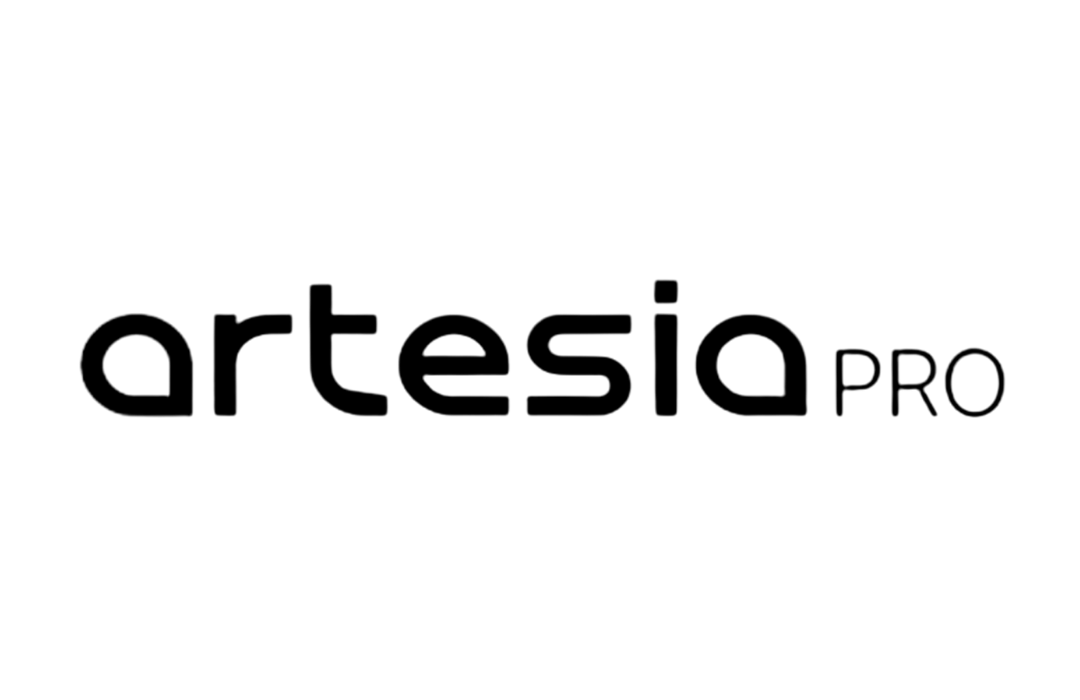 Minimalist Artesia Pro logo featuring sleek, rounded black typography on a clean white background.