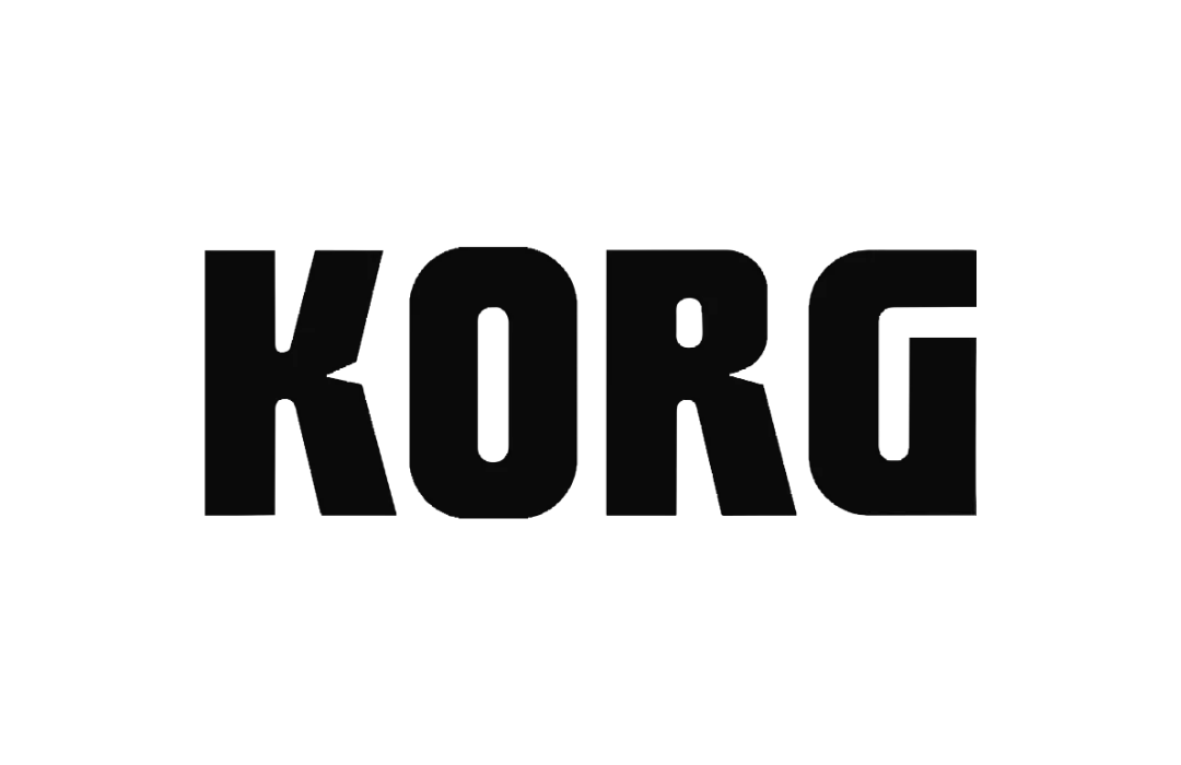 Bold black Korg brand logo featuring a clean, sans-serif typeface on a plain white background.