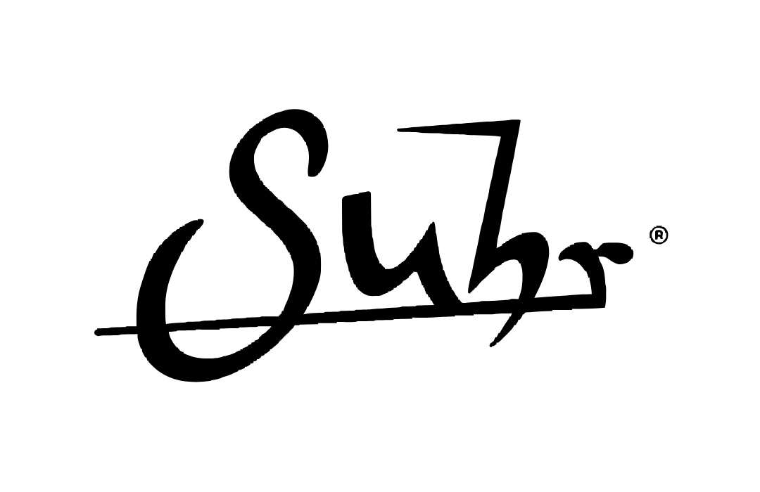 Black Suhr brand logo featuring stylized, fluid cursive lettering on a clean white background.