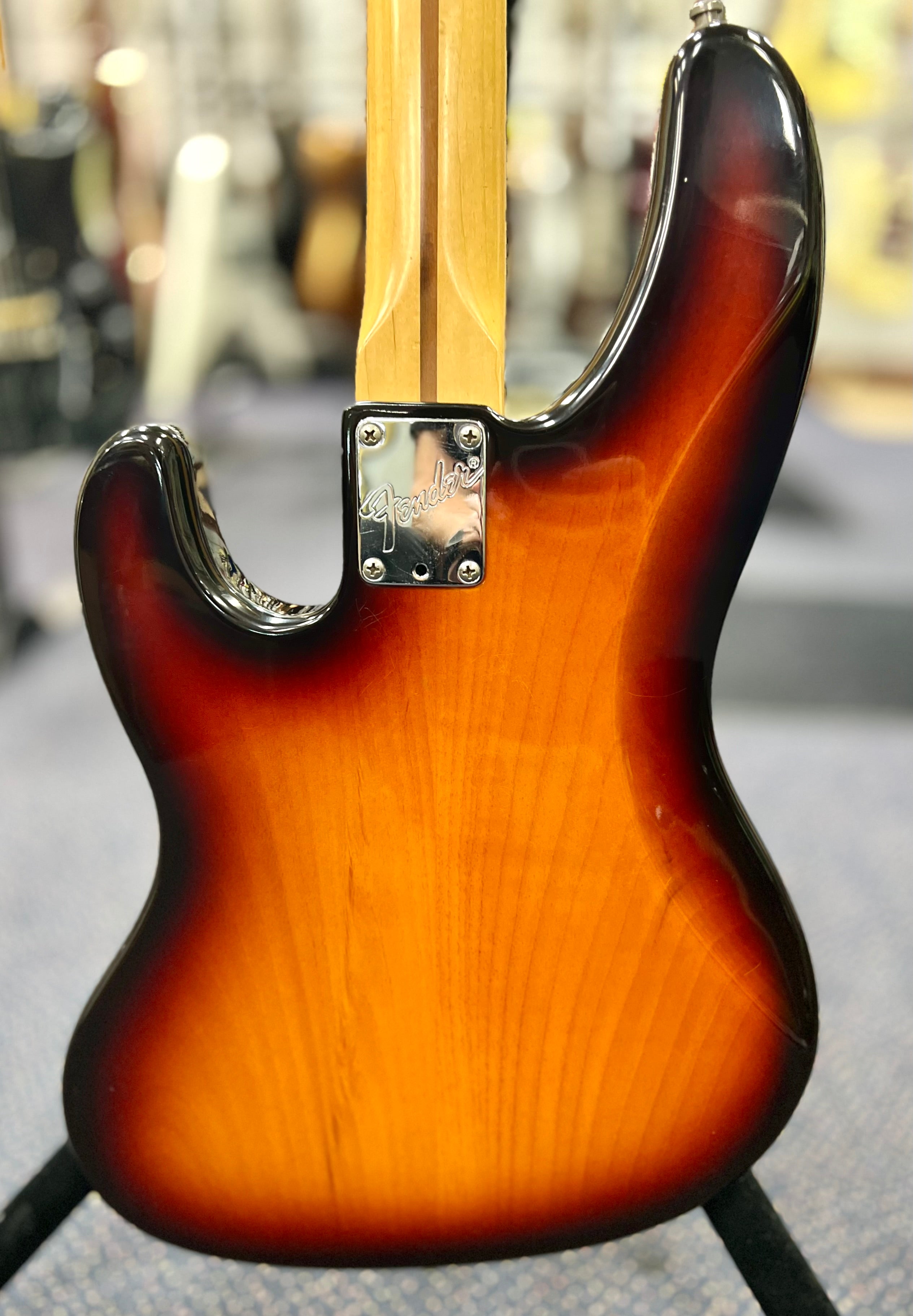 1992 Fender American Standard "Longhorn" Jazz Bass - 3 Tone Burst W/- Hard Case ( Pre Owned )-Fender-Infinite Music