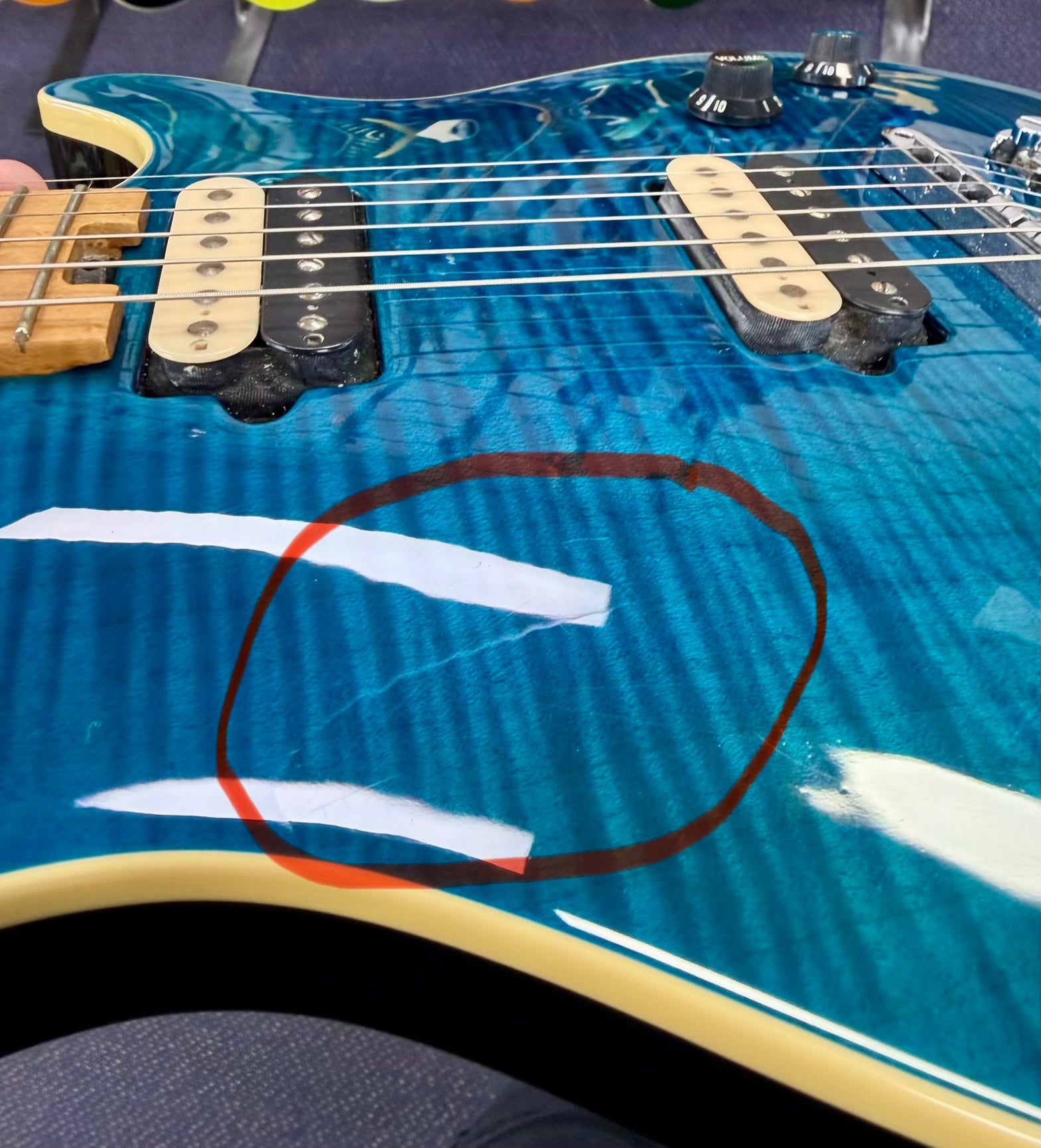 2000 Peavey USA EVH Wolfgang Standard Hardtail Electric Guitar - Trans Blue Flame Maple W/-Hard Case (Pre Owned)-Peavey-Infinite Music