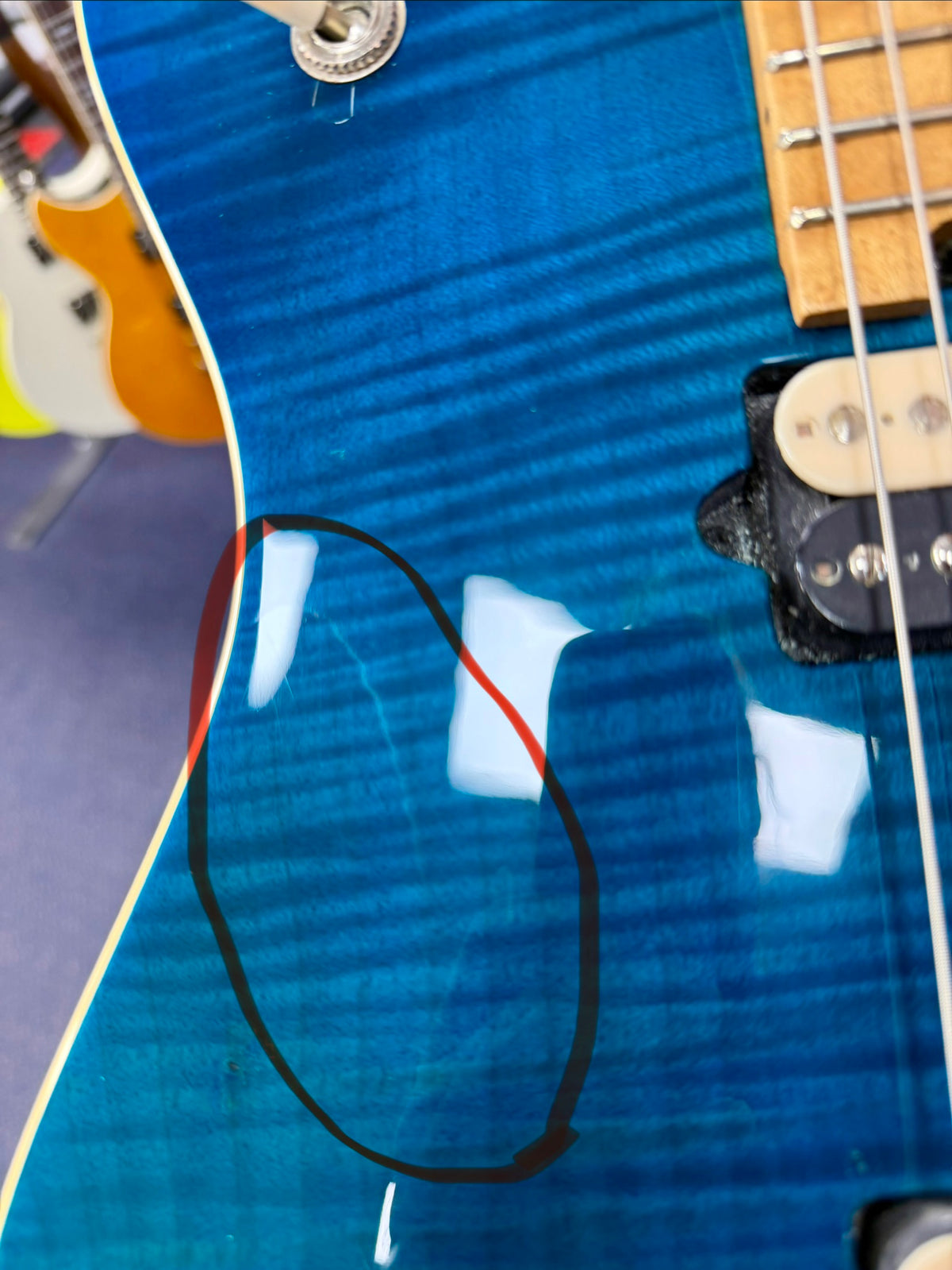 2000 Peavey USA EVH Wolfgang Standard Hardtail Electric Guitar - Trans Blue Flame Maple W/-Hard Case (Pre Owned)-Peavey-Infinite Music