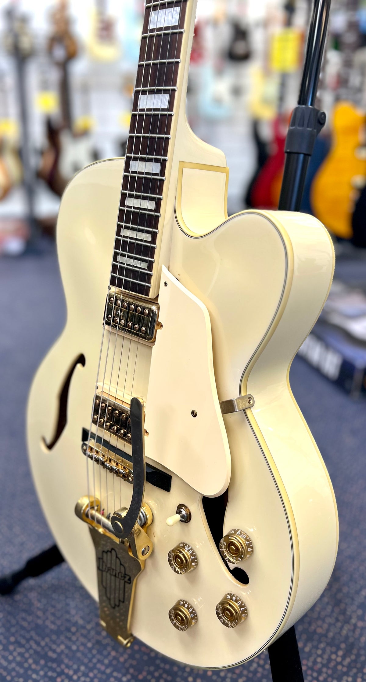 2009 Ibanez Artcore AF75TDG-IV-12-01-TV Jones Pickups -Ivory W/- Hardcase ( Pre Owned)-Ibanez-Infinite Music