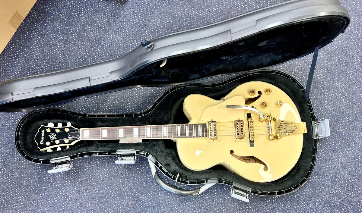 2009 Ibanez Artcore AF75TDG-IV-12-01-TV Jones Pickups -Ivory W/- Hardcase ( Pre Owned)-Ibanez-Infinite Music