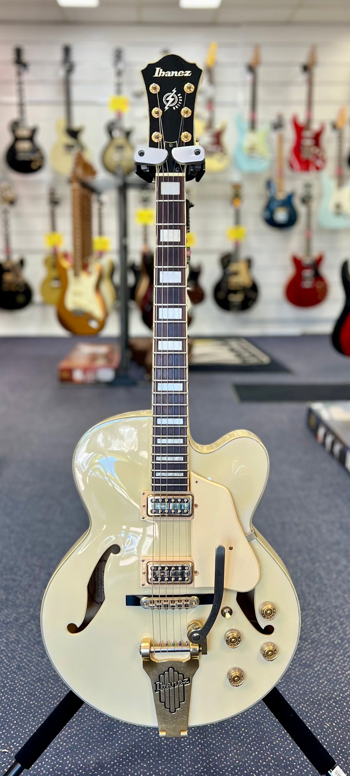 2009 Ibanez Artcore AF75TDG-IV-12-01-TV Jones Pickups -Ivory W/- Hardcase ( Pre Owned)-Ibanez-Infinite Music