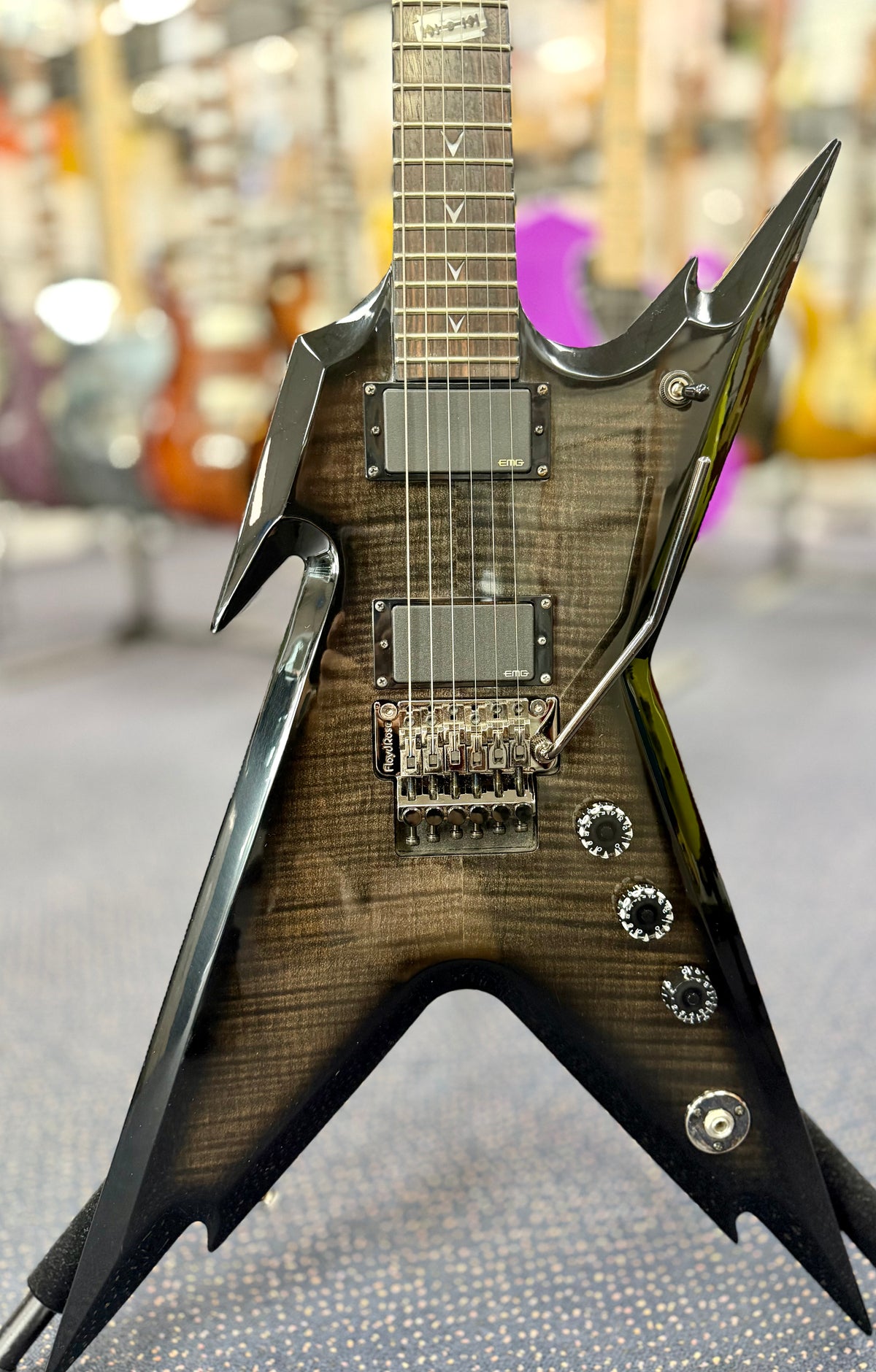 2011 Dean DCR Limited Razorback Trans Flame Black #69 of 100 Worldwide W/Hardcase ( Pre Owned)-Dean-Infinite Music