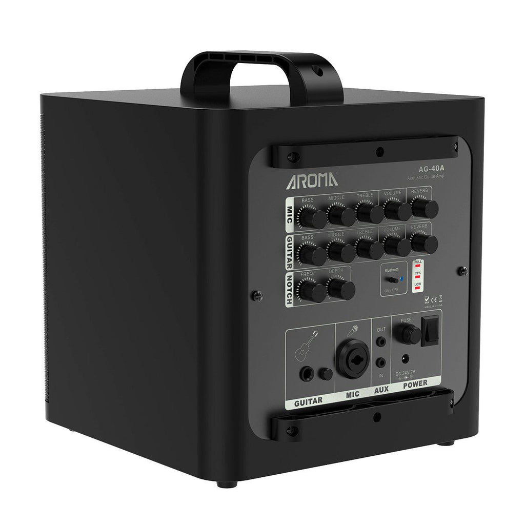 Aroma 40 Watt Rechargeable Acoustic Guitar Amplifier - Black with Bag-Aroma-Infinite Music