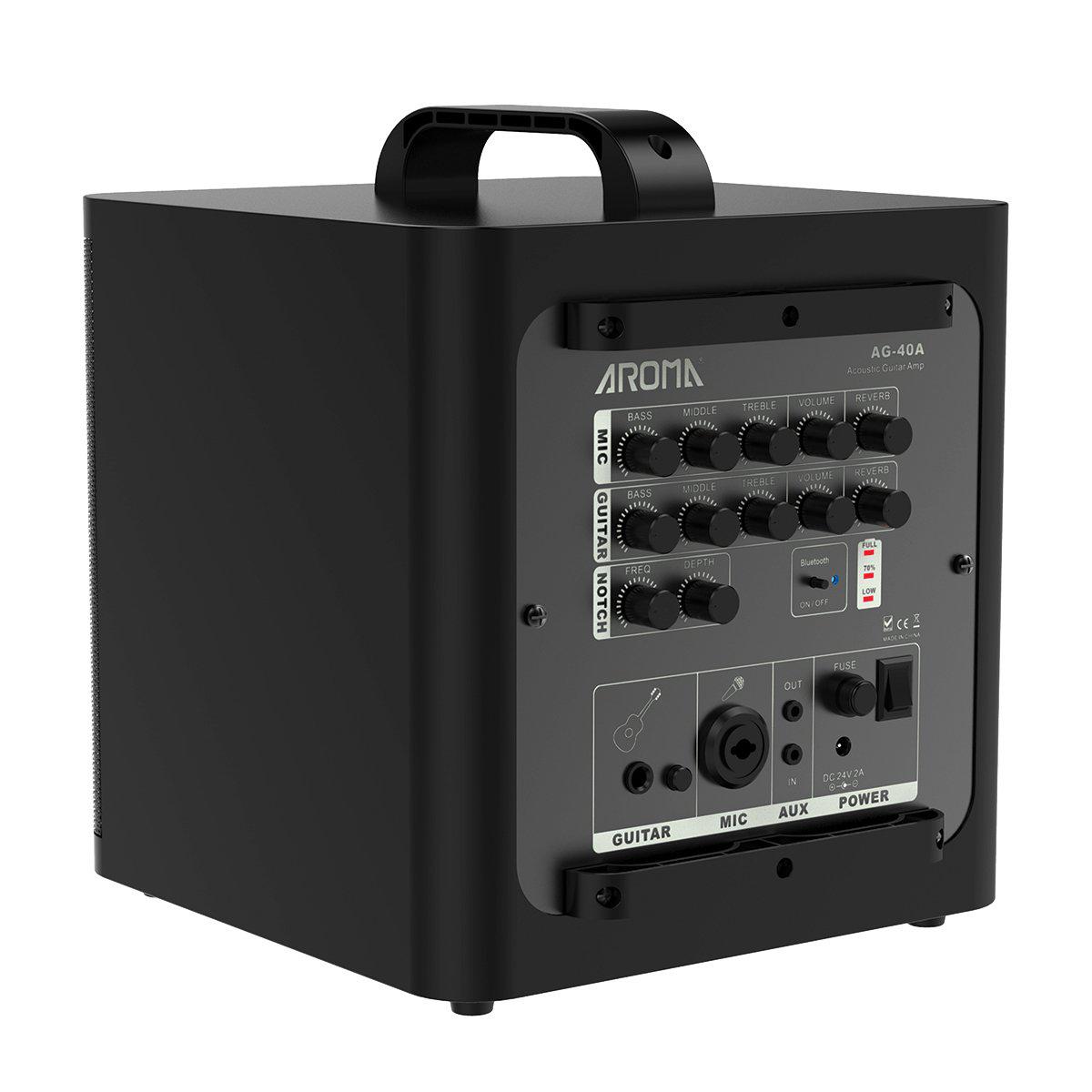 Aroma 40 Watt Rechargeable Acoustic Guitar Amplifier - Black with Bag-Aroma-Infinite Music