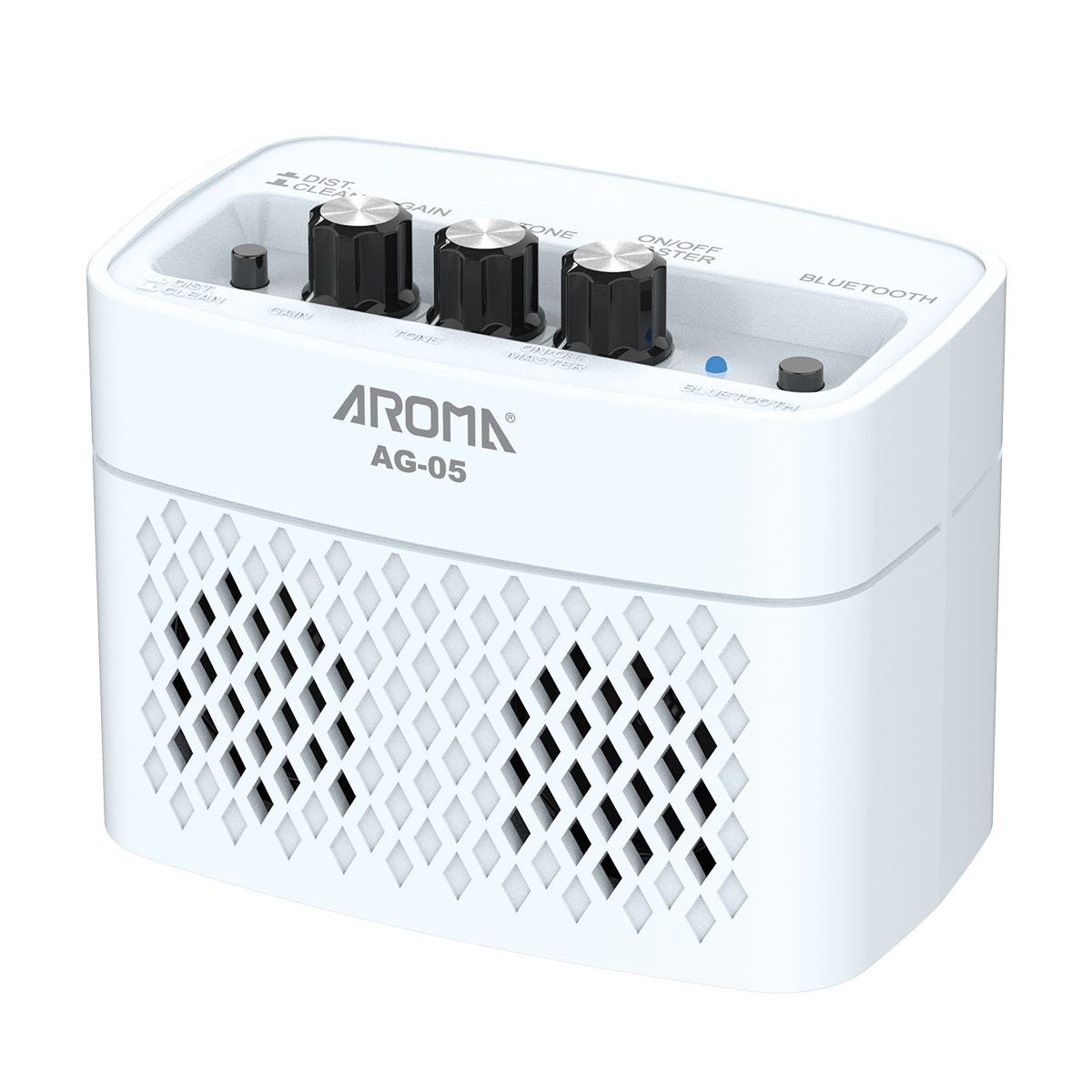 Aroma 5W Rechargeable Portable Guitar Amplifier Combo - White-Aroma-Infinite Music