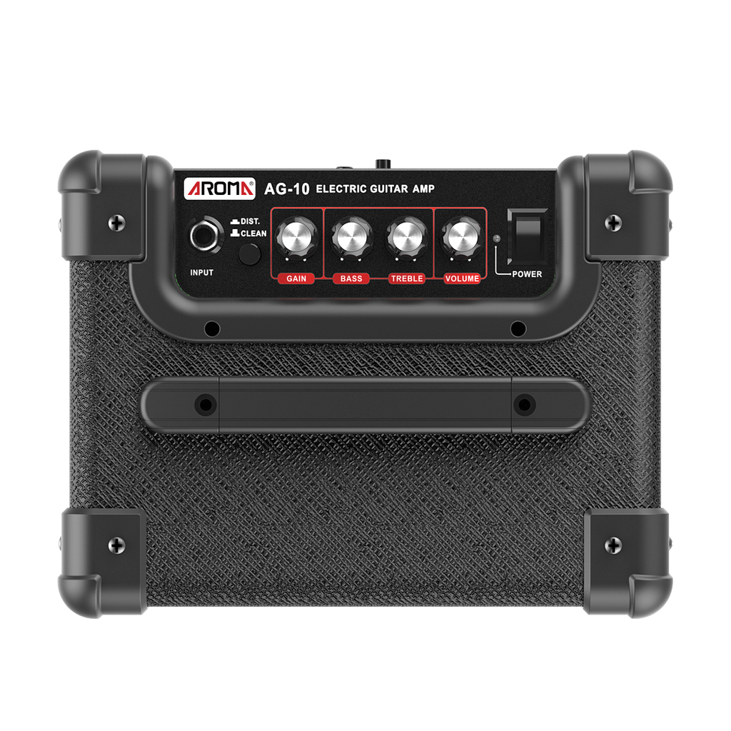 Aroma AG10BK 10W Black Electric Guitar Portable Amplifier ( Power or Battery Powered)-Aroma-Infinite Music