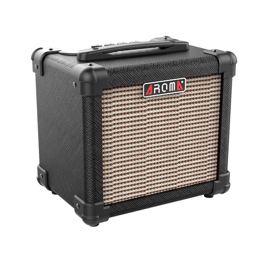 Aroma AG10BK 10W Black Electric Guitar Portable Amplifier ( Power or Battery Powered)-Aroma-Infinite Music