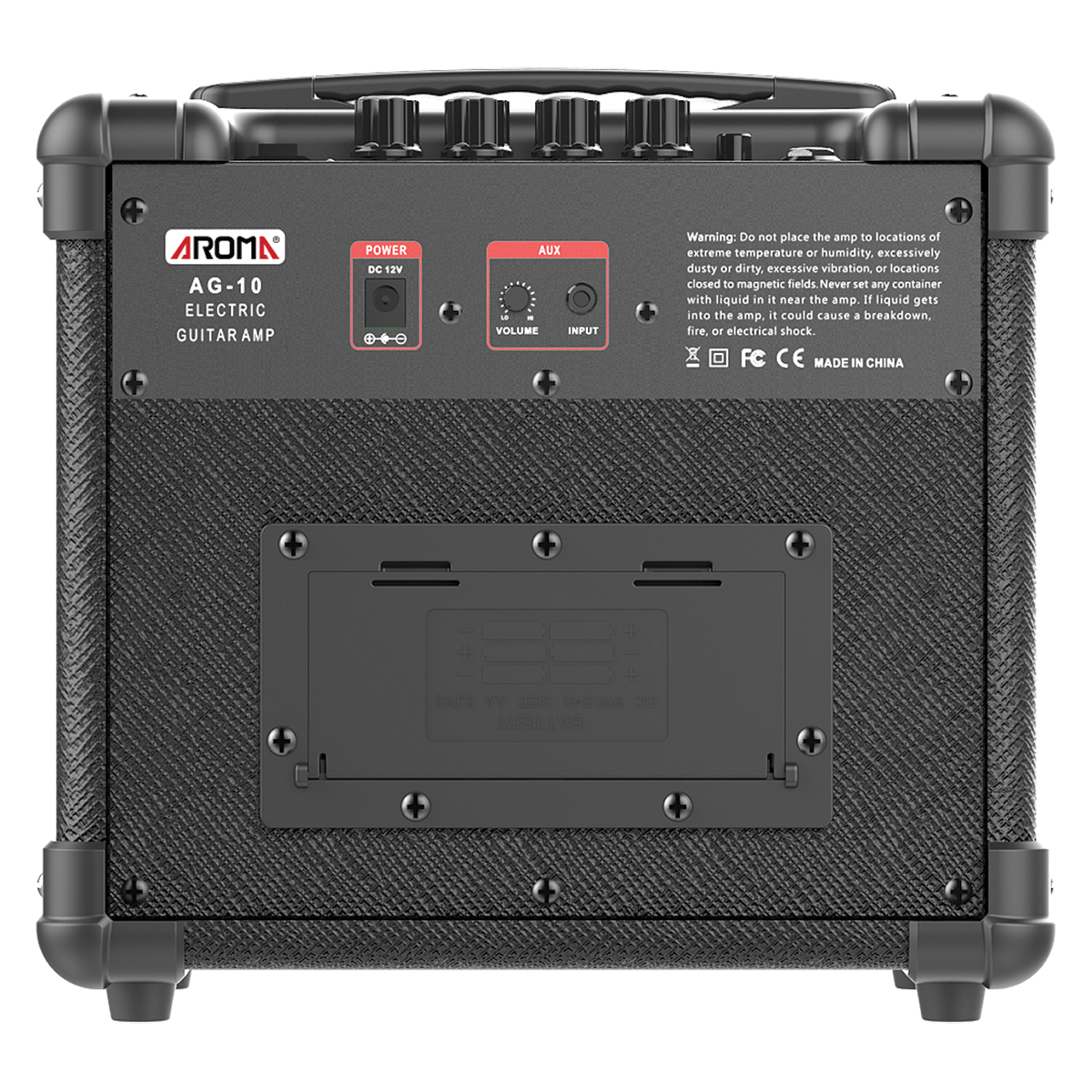 Aroma AG10BK 10W Black Electric Guitar Portable Amplifier ( Power or Battery Powered)-Aroma-Infinite Music