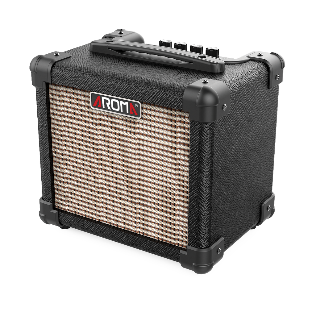 Aroma AG10BK 10W Black Electric Guitar Portable Amplifier ( Power or Battery Powered)-Aroma-Infinite Music