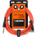 BOSS BIC10A-OR Right-Angle 1/4" to Straight 1/4" Instrument Cable - 10ft/3M - ORANGE-Boss-Infinite Music
