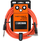 BOSS BIC10A-OR Right-Angle 1/4" to Straight 1/4" Instrument Cable - 10ft/3M - ORANGE-Boss-Infinite Music