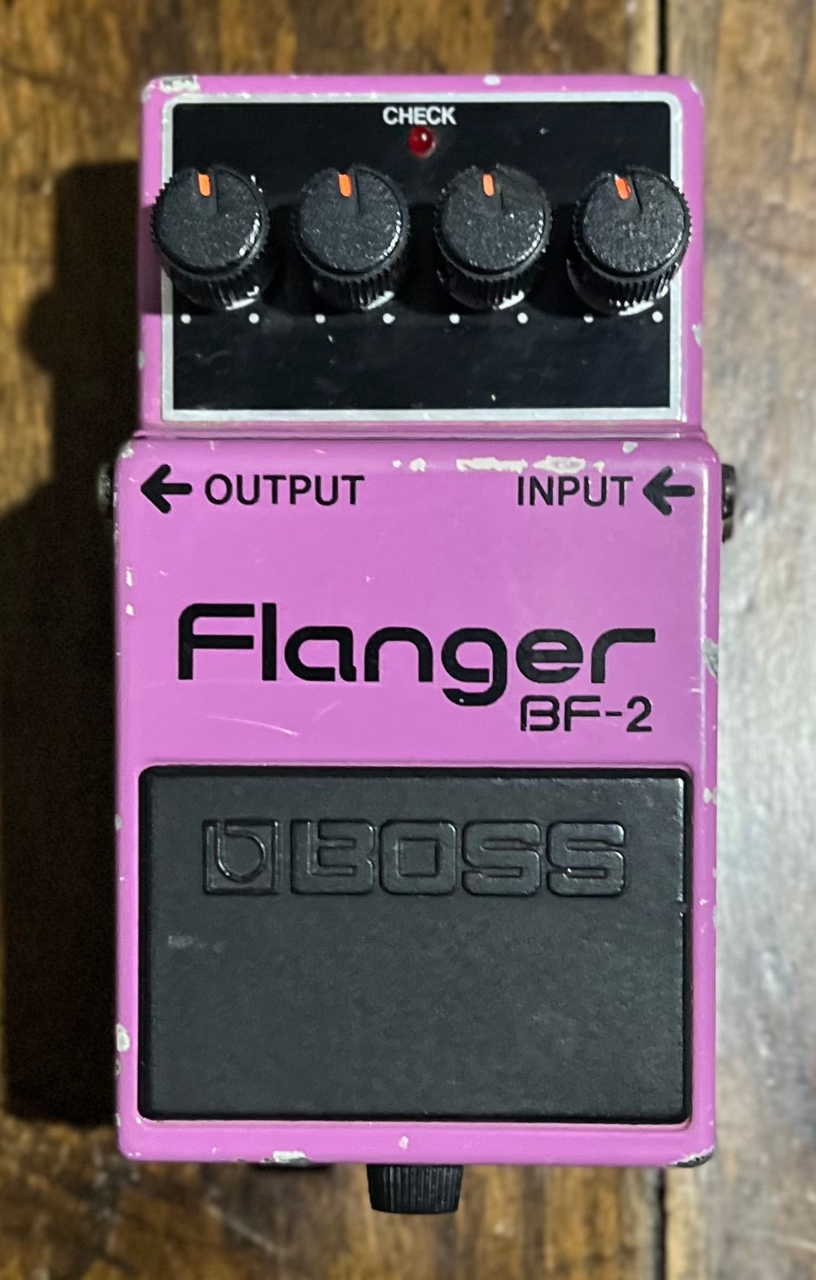 Boss BF-2 Flanger Pedal- Japan - June 1983 - Black Label ( NO BOX) ( Pre Owned )-Boss-Infinite Music