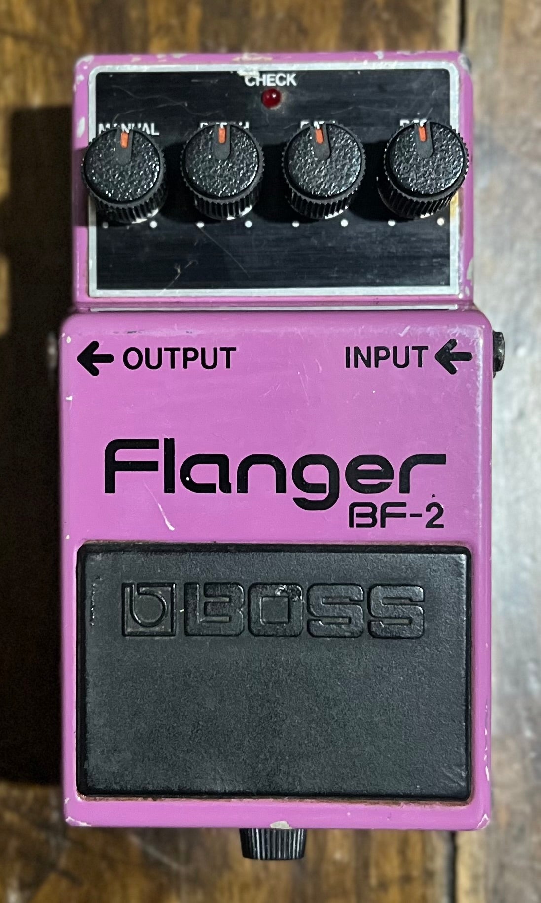 Boss BF-2 Flanger Pedal- Japan - November 1983 - Black Label ( NO BOX) ( Pre Owned )-Boss-Infinite Music