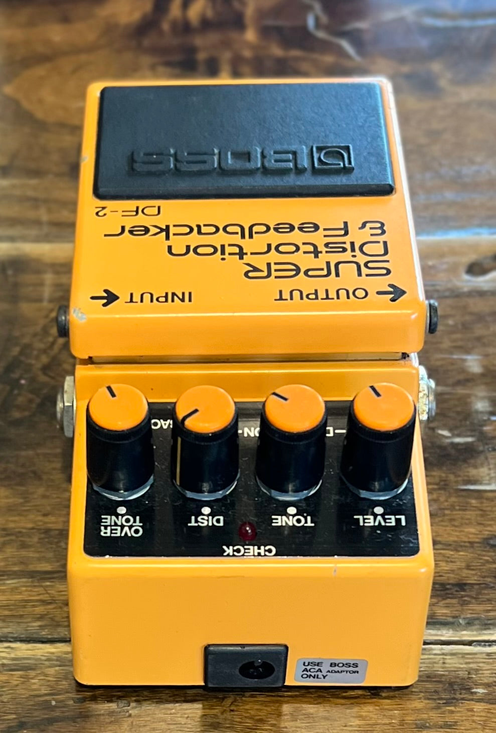 Boss DF-2 Super Distortion & Feedbacker Pedal- Japan - December 1984 - Black Label ( NO BOX) ( Pre Owned )-Boss-Infinite Music