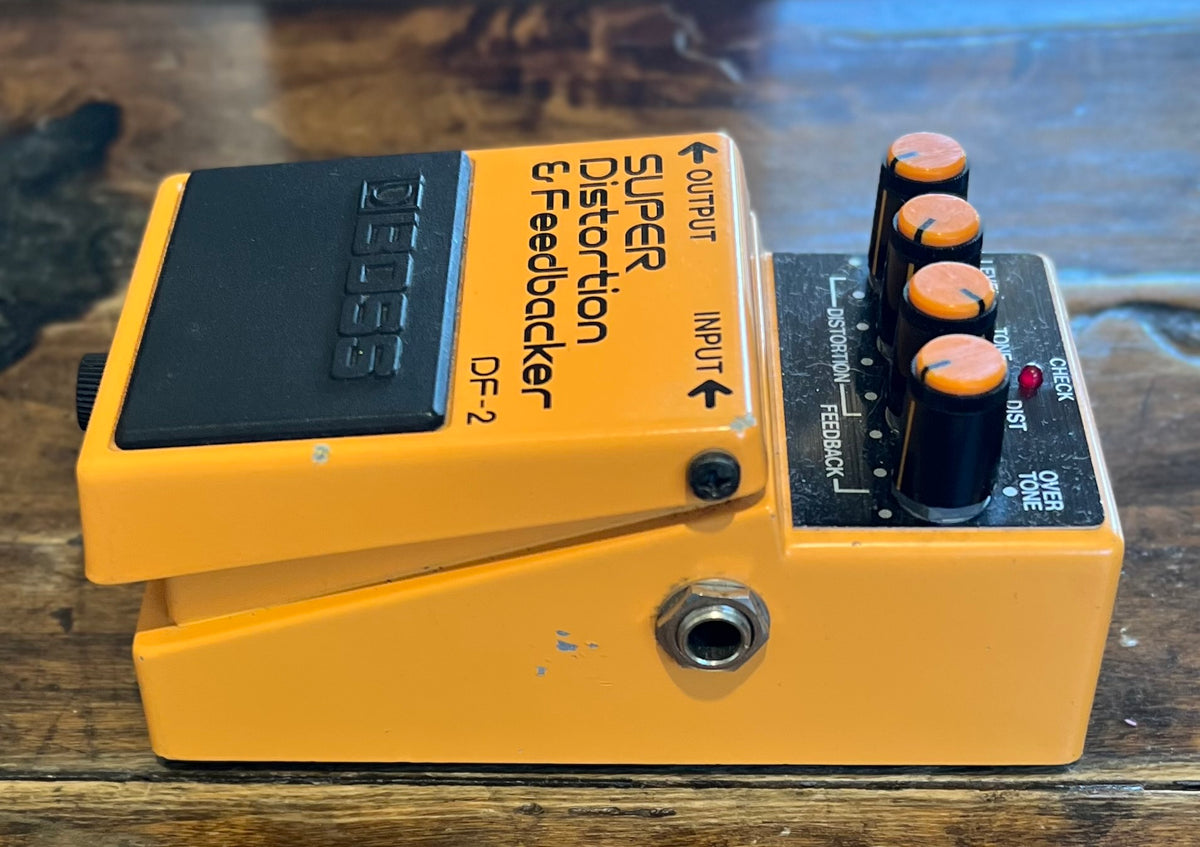 Boss DF-2 Super Distortion & Feedbacker Pedal- Japan - December 1984 - Black Label ( NO BOX) ( Pre Owned )-Boss-Infinite Music