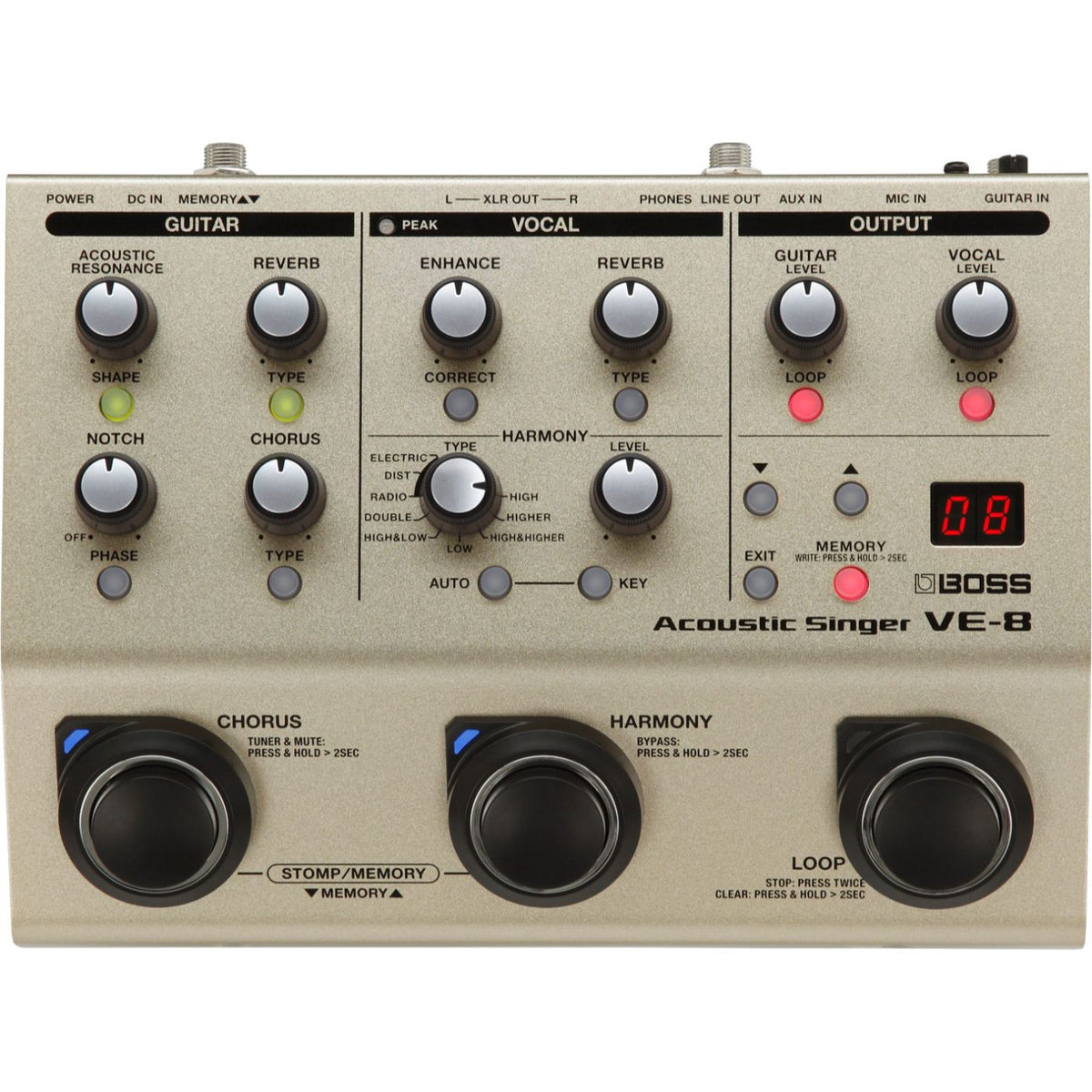 Boss VE-8 Acoustic Singer Effects Multi Effects Pedal-Boss-Infinite Music