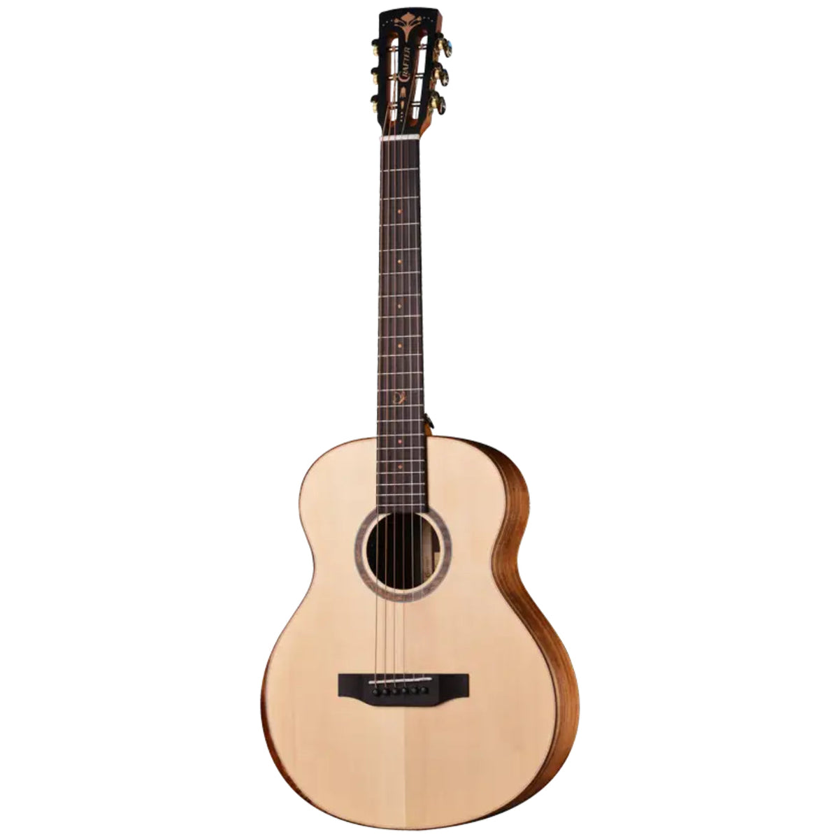 CRAFTER MINO-KOA SMALL BODY, SOLID SPRUCE TOP, DS-2 PRO SOUNDHOLE EQ inc Gig Bag-Crafter-Infinite Music