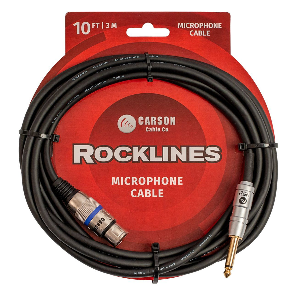 Carson Rocklines 10ft XLR to Jack Microphone Cable-carson-Infinite Music