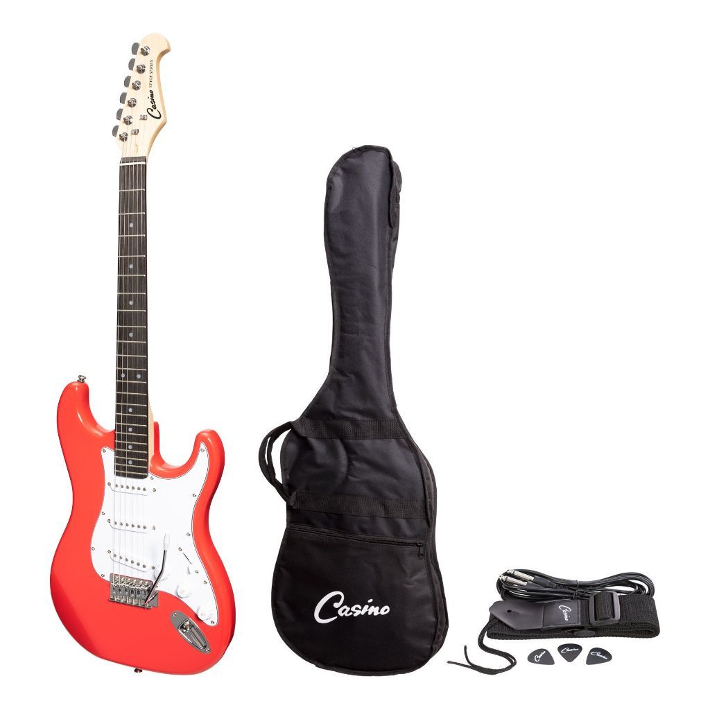 Casino ST-Style Electric Guitar Pack - Hot Lips Pink-Casino-Infinite Music