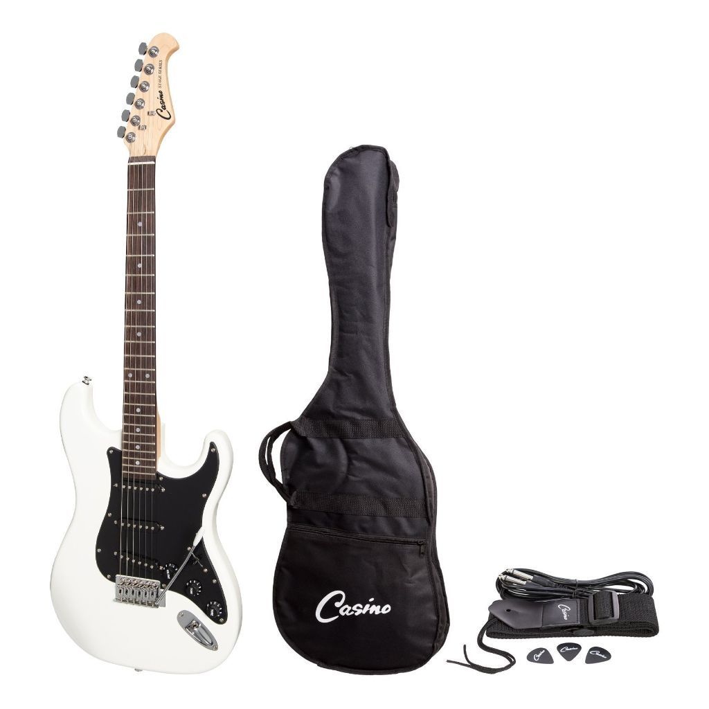 Casino ST-Style Electric Guitar Pack - White-Casino-Infinite Music