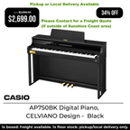 Casio AP750BK Digital Piano with Bench – Black-Casio-Infinite Music