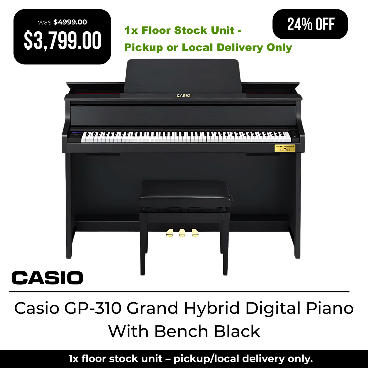 Casio GP-310 Grand Hybrid Digital Piano With Bench Black-Casio-Infinite Music