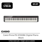 Casio Privia PX-S1100BK Digital Piano - Black-Casio-Infinite Music