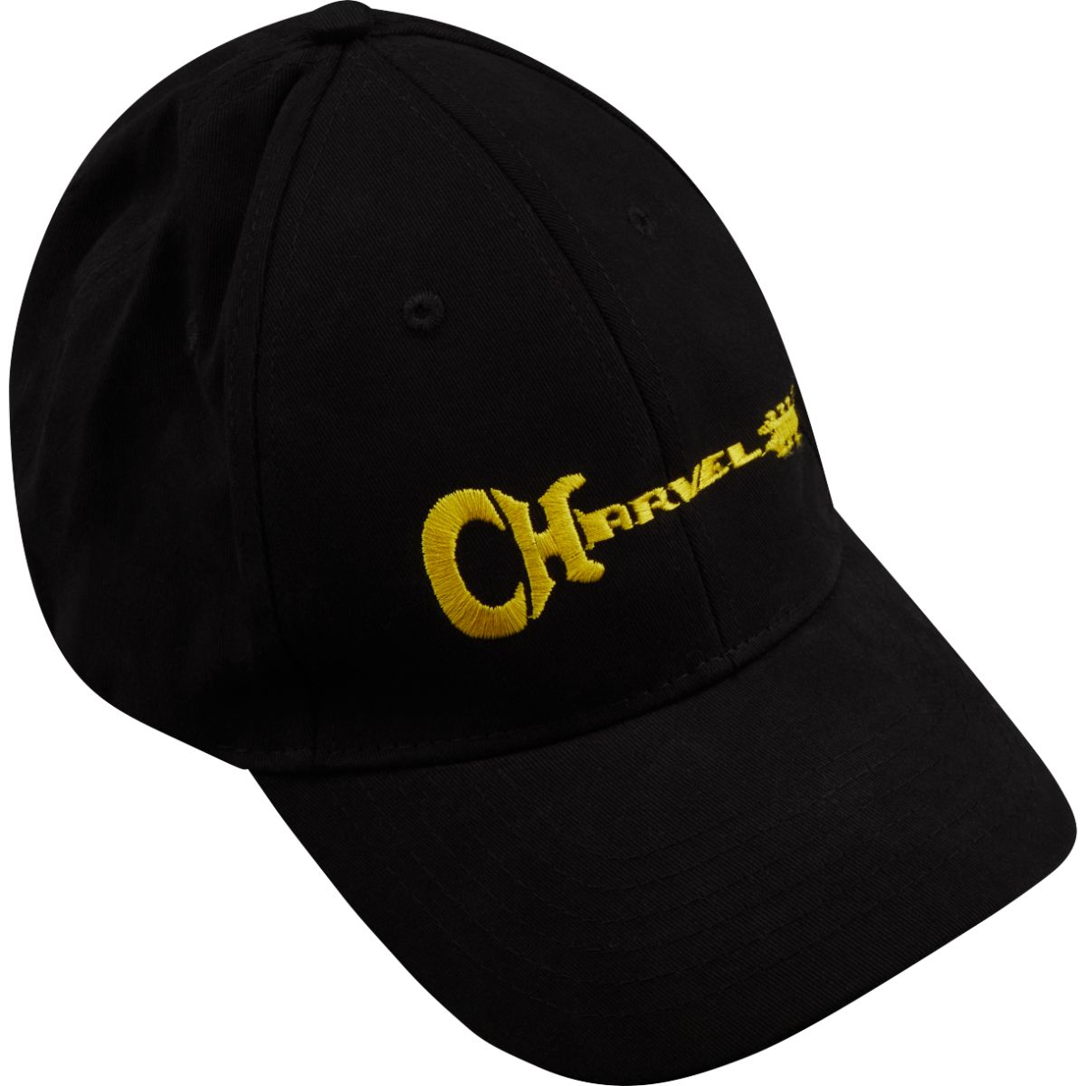 Charvel Guitar Logo Flexfit Hat - Black and Yellow-Charvel-Infinite Music