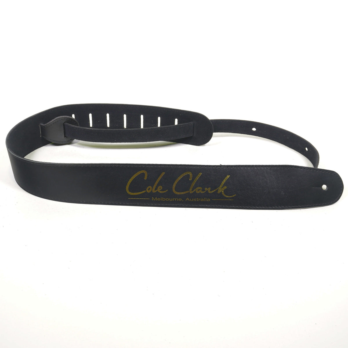 Cole Clark Black Leather Guitar Strap-Cole Clark-Infinite Music