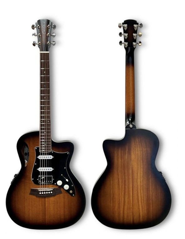 Cole Clark Thinline Hybrid HSS All Solid Grand Auditorium Mahogany - Sunburst W/ Deluxe Gig Bag-Infinite Music-Infinite Music
