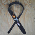 Colonial Leather 2.5" Black Suede Lizards Embroidered Guitar Strap-Colonial Leather-Infinite Music