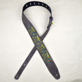 Colonial Leather 2.5" Brown Suede Flower and Leaves Embroidered Guitar Strap-Colonial Leather-Infinite Music