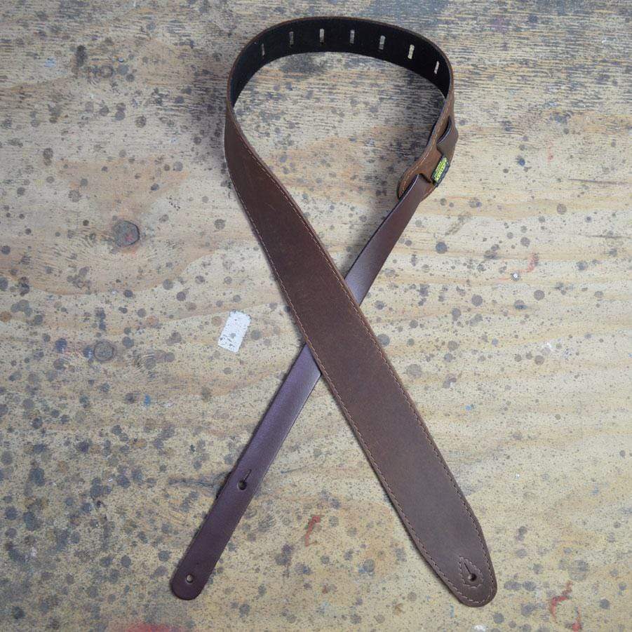 Colonial Leather 2.5″ Sueded Brown Soft Leather Guitar Strap-Colonial Leather-Infinite Music