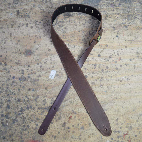 Colonial Leather 2.5″ Sueded Brown Soft Leather Guitar Strap-Colonial Leather-Infinite Music