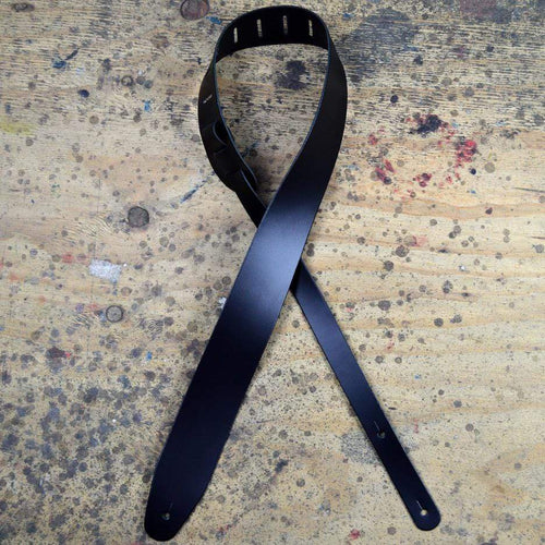 Colonial Leather 2.5″Black Leather Extra Long Guitar Strap-Colonial Leather-Infinite Music