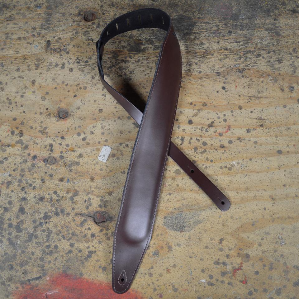 Colonial Leather 3.5" Brown Leather Foam Padded Guitar Strap-Colonial Leather-Infinite Music