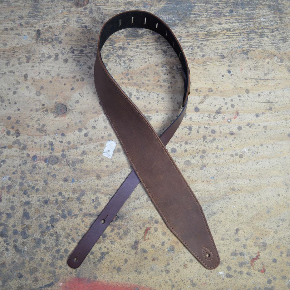 Colonial Leather 3.5" Brown Leather Guitar Strap-Colonial Leather-Infinite Music