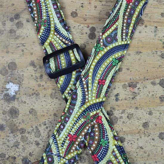 Colonial Leather Aboriginal Art Rag Ukulele Strap Butterflies Circle Of Life-Colonial Leather-Infinite Music