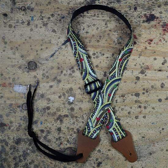 Colonial Leather Aboriginal Art Rag Ukulele Strap Butterflies Circle Of Life-Colonial Leather-Infinite Music