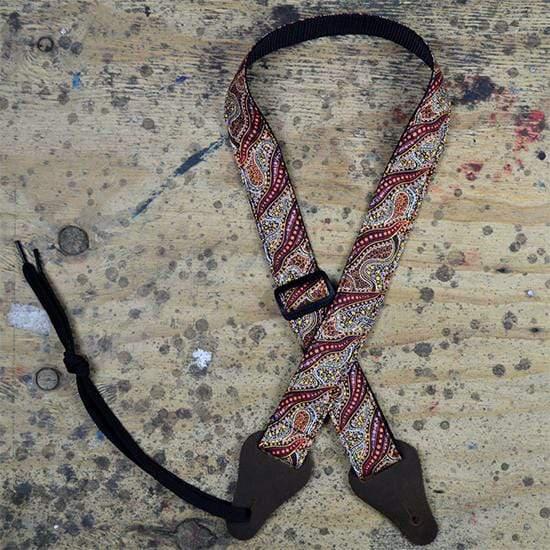 Colonial Leather Aboriginal Art Rag Ukulele Strap Women Collecting Water Brown-Colonial Leather-Infinite Music