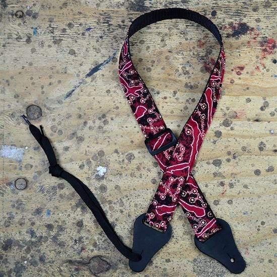 Colonial Leather Aboriginal Art Rag Ukulele Strap Yellow Bush Plum-Colonial Leather-Infinite Music