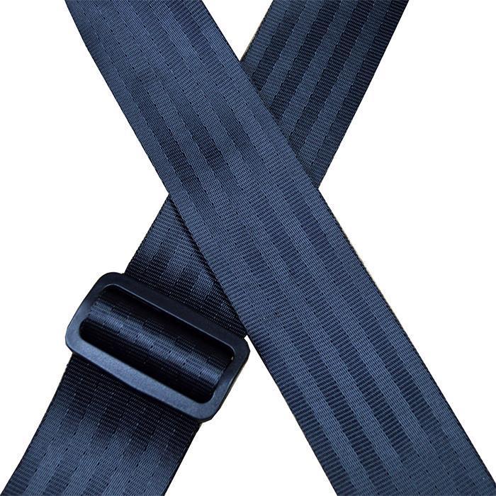 Colonial Leather Black Herringbone Seat Belt Webbing Guitar Strap-Colonial Leather-Infinite Music