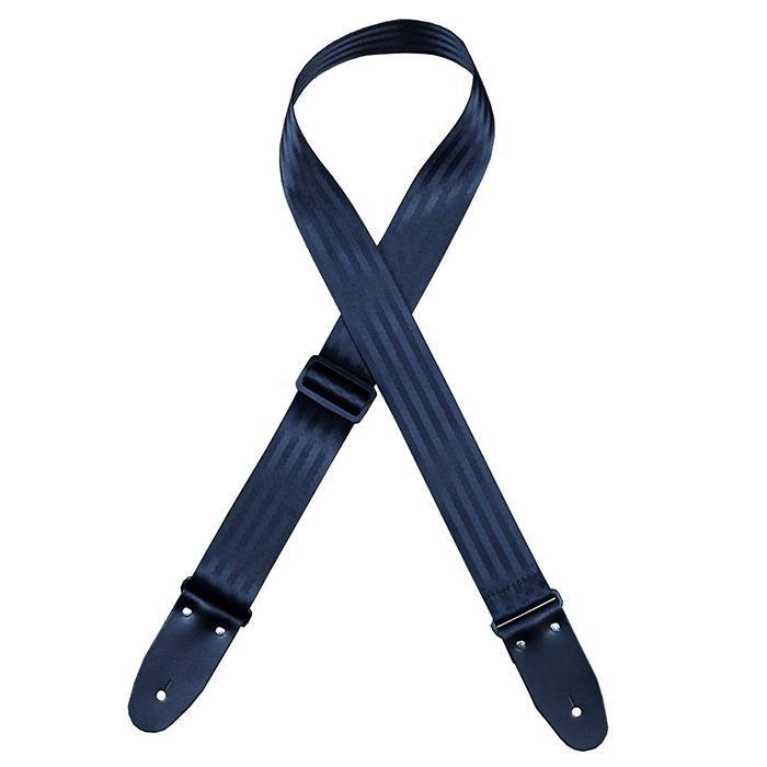 Colonial Leather Black Herringbone Seat Belt Webbing Guitar Strap-Colonial Leather-Infinite Music